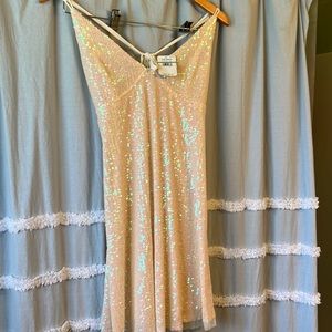 Free people icicle pearl combo dress| size large| NWT.